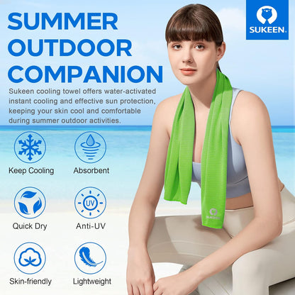 Stay Cool Anywhere: 4 Pack of Versatile Cooling Towels (40" x 12") - Perfect for Sports, Yoga, Gym, and Outdoor Adventures!