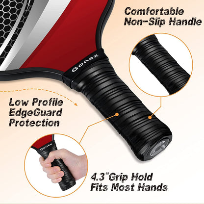 Ultimate Lightweight Pickleball Paddle Set with Comfort Grip - Includes 2 Graphite Rackets, 4 Balls & Carry Bag for All Ages and Skill Levels