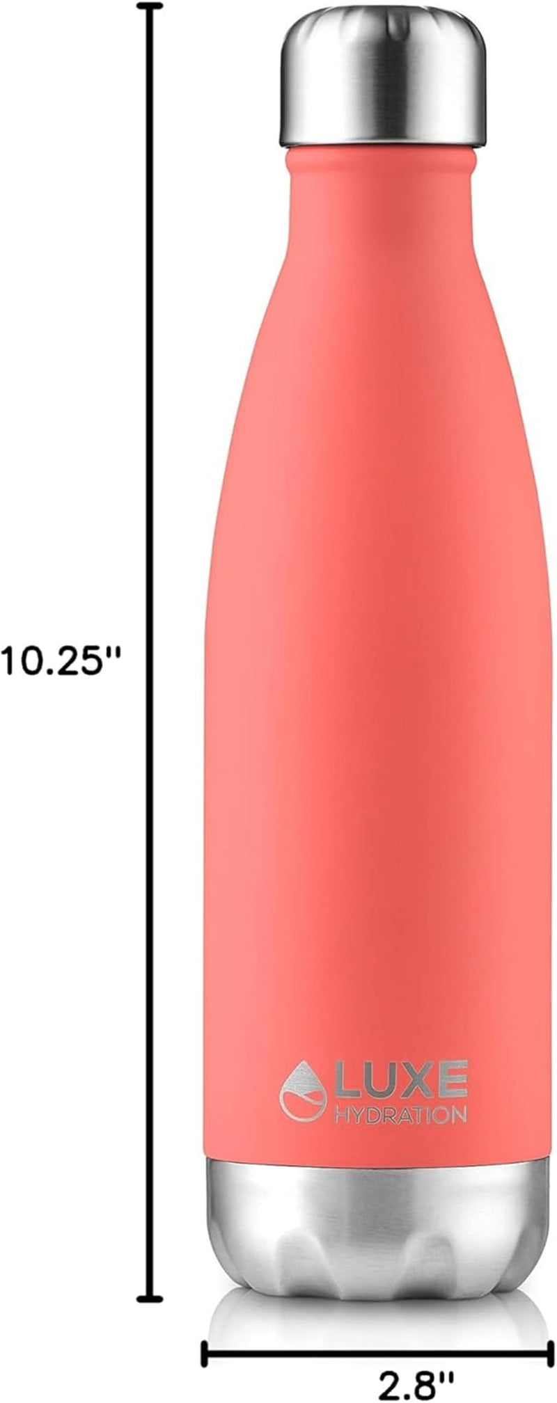 Stay Hydrated in Style with Our 17Oz Coral Travel Water Bottle - Double Wall Insulated Stainless Steel, Keeps Drinks Cold for 24 Hours and Hot for 12 Hours!