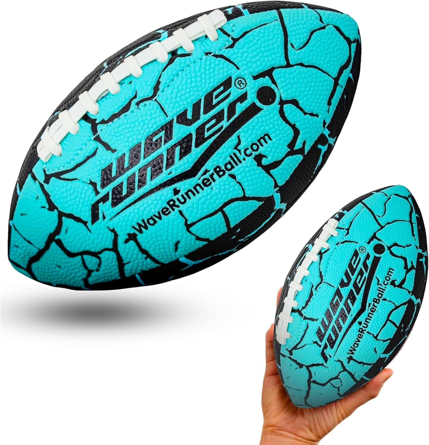 Wave Runner Xtreme Grip-It Waterproof Junior Football - Perfect for Beach, Pool, and Outdoor Fun! Durable, Double-Laced, All-Weather Play for Kids and Teens