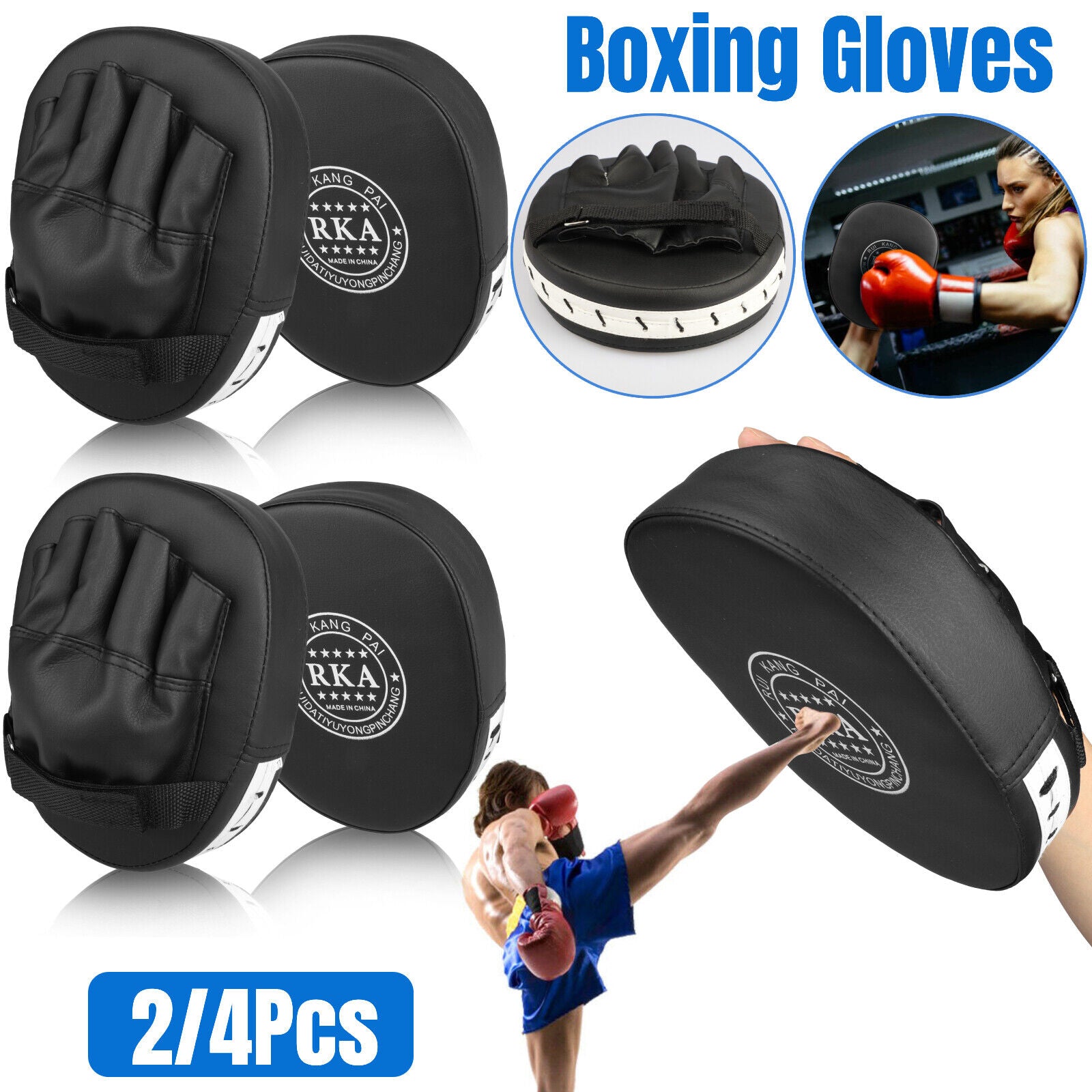 Elevate Your Training with 2/4PCS Premium Boxing Punching Mitts - Durable PU Gloves for Kickboxing and MMA